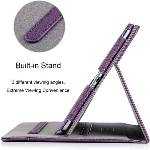 RUBAN Case Compatible with iPad 9.7 Inch 2018/2017 / iPad Air 2 / iPad Air 1 - [Corner Protection] Multi-Angle Viewing Folio Stand Cover with Pocket, Auto Wake/Sleep (Purple) in Saudi Arabia