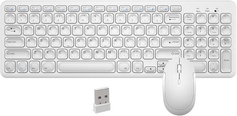 Wireless Keyboard and Mouse Combo,JieruiDeng 2.4Ghz USB Cordless Slim Silent Keyboard and Mouse Kit Home Office Game Use for Computer,Laptop,PC Desktops,Mac (Green) in Kuwait