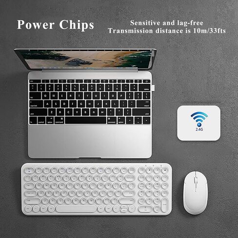 Wireless Keyboard and Mouse Combo,JieruiDeng 2.4Ghz USB Cordless Slim Silent Keyboard and Mouse Kit Home Office Game Use for Computer,Laptop,PC Desktops,Mac (Green) in Kuwait