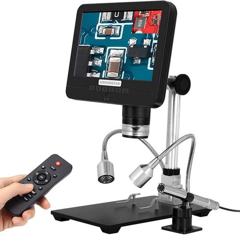 مجهر رقمي USB AD206S مع منظار Endoscope، المجهر الرقمي LCD 17.78 سم، مجهر فيديو إلكتروني عالي الدقة لصورة حية لأداة اللحام PCB، إلكترونيات DIY ومجموعة العملات in Kuwait
