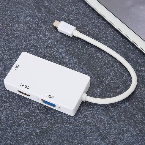 كويفاتي محول دي بي 3 في 1، محول ميني دي بي الى HDMI DVI VGA لا يحتاج الى مصدر طاقة خارجي، مقاوم للرطوبة ومقاوم للتآكل، يدعم مخرج فيديو متعدد الصيغ in Kuwait