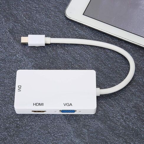 كويفاتي محول دي بي 3 في 1، محول ميني دي بي الى HDMI DVI VGA لا يحتاج الى مصدر طاقة خارجي، مقاوم للرطوبة ومقاوم للتآكل، يدعم مخرج فيديو متعدد الصيغ in Kuwait