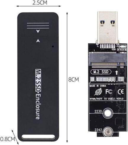 Cablecc Type-C USB 3.0 USB-C to M.2 NVME NGFF M-Key SATA SSD External PCBA Case Enclosure RTL9210B Chipset in Saudi Arabia