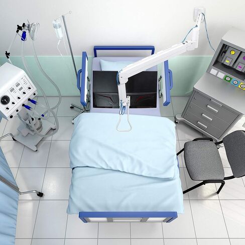 AVLT Medical Grade 17.6 lbs Monitor Wall Mount - Mounts Ultrawide Monitor on 74" Long Extension Full Motion Height Adjustable Arm - for Healthcare and Maintenance Area in Kuwait