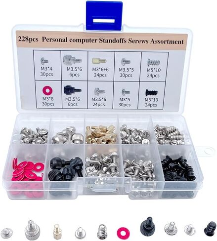 228 PCS Combination Set Computer Case M3 M4 M5 Screws Set SSD Hard Drive Fan Power Graphics Motherboard Chassis CD-ROM Computer ATX Case DIY & Repair Computer in Saudi Arabia