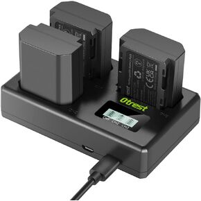 مجموعة بطارية وشاحن بديلة otrest NP-FZ100، بطارية 2280 مللي أمبير NP-FZ100 وشاحن USB ثلاثي متوافق مع Sony FX3 FX30 a1 a9 a9 II a7R IV a7S III a7 III a7 IV a7C a6600، 3 عبوات in Kuwait