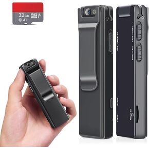 KONPCOIU Body Camera, Mini Body Camera Video Recorder, Pocket Camera, Nanny Small Cam, Tiny Camera, Small Security Camera for Home Outdoor Office and More (with 32G Super high-Speed Memory Card) in Kuwait