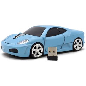 Ai5G Wireless Mouse Sports Car Mouse USB Computer Mice Optical 2.4GHz with Headlight 1600DPI for PC Laptop MAC (Gray)