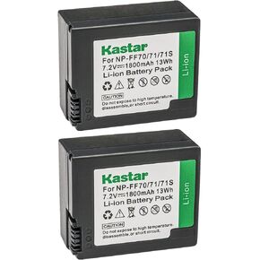 Kastar NP-FF70 Battery 2-Pack Replacement for Sony NP-FF70, NP-FF71, NP-FF71S Battery, Sony DCR-IP1, DCR-IP1E, DCR-IP1K, DCR-IP200K, DCR-IP210, DCR-IP210E, DCR-IP220, DCR-IP220E, DCR-IP220K Camera in Kuwait