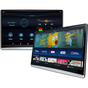 13.3" Upgrade Android 10 Car Headrest Video Players with 2.4G/5G Dual Brand WiFi, Dual Rear Seat TV Monitors Can Sync Screens, IPS Touch Screen 4K Tablets, HDMI Out/in Bluetooth FM USB-2G+32G