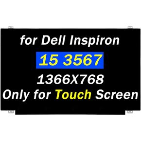 استبدال شاشة PEHDPVS 15.6 بوصة لجهاز Dell Inspiron 15 3567 3558 P47F001 NT156WHM-T00 B156XTK01.0 HD 1366x768 60 هرتز 40 دبابيس لوحة عرض بديلة LCD تعمل باللمس OnCell (فقط لشاشة اللمس) in Kuwait