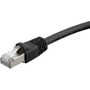 كابل تصحيح Monoprice 124311 Cat6A Ethernet - سلك إنترنت الشبكة - RJ45، 550 ميجا هرتز، STP، سلك نحاسي عاري نقي، 10 جيجا، 26AWG، 0.5 قدم، أسود in Kuwait