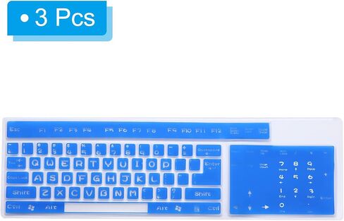 PATIKIL Pc غطاء لوحة المفاتيح الجلد سيليكون سطح المكتب لوحة المفاتيح غطاء لوحة المفاتيح الجلد لحجم قياسي الكمبيوتر الكمبيوتر سطح المكتب لوحات المفاتيح 17.3 "x 5.3" واضح لوحة المفاتيح غطاء الجلد حامي 3PCS in Saudi Arabia