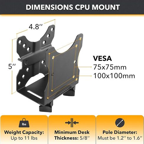 CondoMounts MPB8070B Console Wall Mount | Hide Behind TV/Under Desk | Thin Client-CPU | Cable Box | Streaming Device | Router | Holds 11lbs | Adjustable 0.7-in. to 2.80-in. | 30-in. Strap | All Black in Kuwait