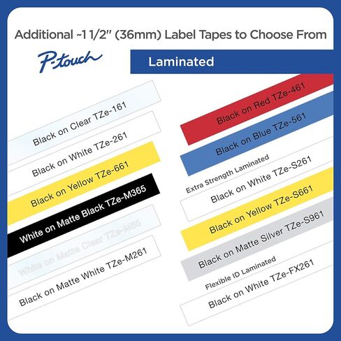 طباعة سوداء Brother P-Touch TZe-M261 على شريط لاصق أبيض غير لامع 1. 4 بوصة (36 مم) عرض × 26. 2 بوصة (8 م) طول in Kuwait