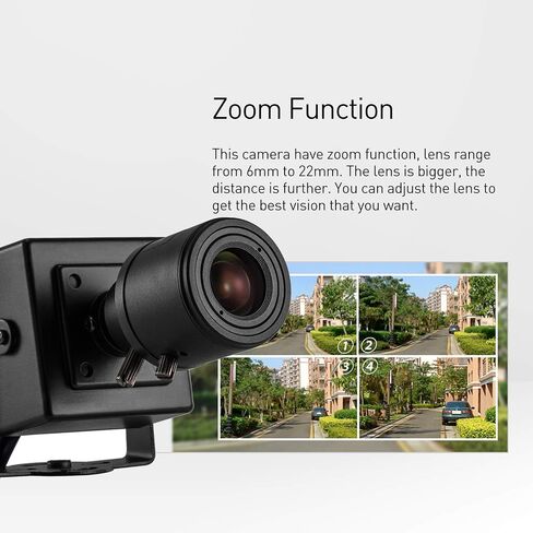 REVOTECH Zoom Mini POE IP Camera, HD 3MP Indoor Security Camera 6-22mm Manual Zoom Lens P2P Remote View CCTV Video Cam H.265/H.264 (I712-2-P Black) in Saudi Arabia