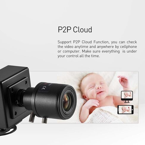REVOTECH Zoom Mini POE IP Camera, HD 3MP Indoor Security Camera 6-22mm Manual Zoom Lens P2P Remote View CCTV Video Cam H.265/H.264 (I712-2-P Black) in Saudi Arabia