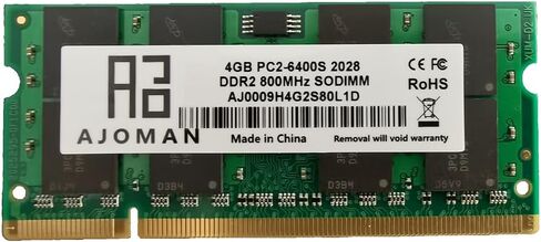 AJOMAN 8GB Kit (4GBx2) PC2-6400S DDR2 800Mhz SoDIMM ذاكرة الوصول العشوائي للكمبيوتر المحمول Non-ECC 1.8V ذاكرة الكمبيوتر المحمول لـ DELL Latitude M2400/E5400/E5500/XFR E6400/E6400/E6400 ATG/M4400/E6500 in Saudi Arabia