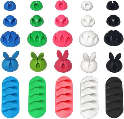 25 قطعة من مشابك الكابلات، حاملات سلك لاصقة، مشابك كابل شحن USB، مشابك مطاطية لكابل التنظيم ذاتية اللصق مناسبة لسطح المكتب، والخشب، والزجاج، والمعادن، والبلاستيك، والبلاط in Kuwait