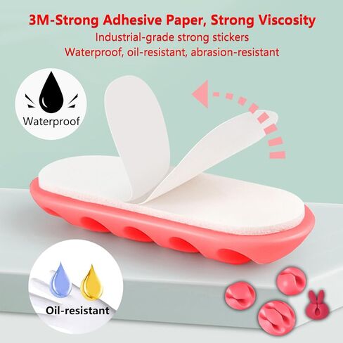 25 قطعة من مشابك الكابلات، حاملات سلك لاصقة، مشابك كابل شحن USB، مشابك مطاطية لكابل التنظيم ذاتية اللصق مناسبة لسطح المكتب، والخشب، والزجاج، والمعادن، والبلاستيك، والبلاط in Kuwait