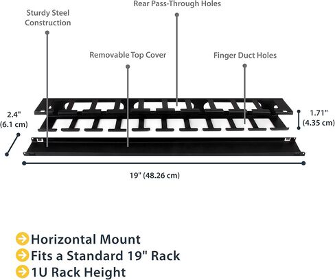 StarTech.com Horizontal Lacing Bar - Server Rack Cable Management - 19" Network Rack Mount Cord Organizer- 10 Pack (CMLB10) in Saudi Arabia