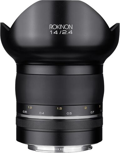 Rokinon SP14MAE-N Special Performance 14mm F/2.4 Ultra Wide Angle Lens with Built-in AE Chip for Nikon DSLR, Black in Saudi Arabia
