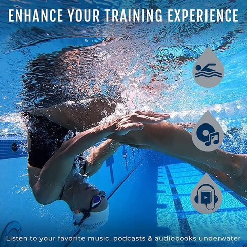 H2O Audio Interval Swim Headphones for Apple Watch – Waterproof IPX8 Swimming Earbuds with Bluetooth, 6-Hour Battery Life, Open-Ear Bone Conduction, and Goggle Loops – Blue in Saudi Arabia