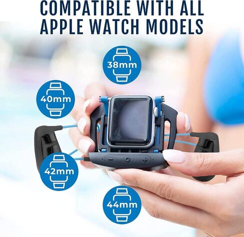 H2O Audio Interval Swim Headphones for Apple Watch – Waterproof IPX8 Swimming Earbuds with Bluetooth, 6-Hour Battery Life, Open-Ear Bone Conduction, and Goggle Loops – Blue in Saudi Arabia