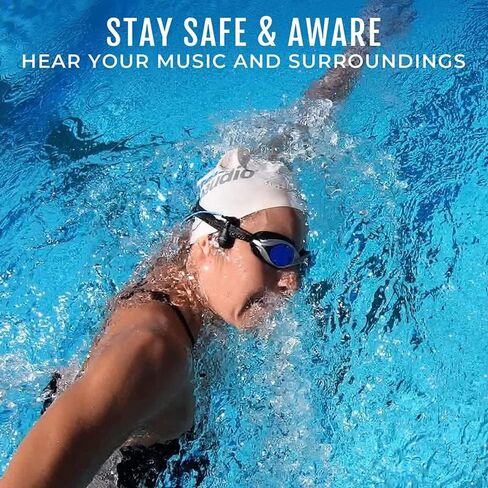 H2O Audio Interval Swim Headphones for Apple Watch – Waterproof IPX8 Swimming Earbuds with Bluetooth, 6-Hour Battery Life, Open-Ear Bone Conduction, and Goggle Loops – Blue in Saudi Arabia