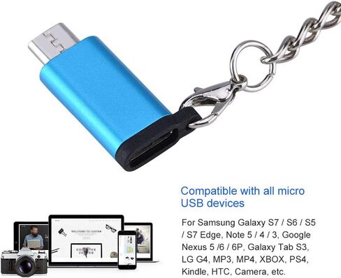 5PCS Type C Adapter, Type C Android Female to Micro USB Male Data Adapter Micro USB to USB C Converter for Galaxy S7/S6/S5/S7Edge, Note5/4/3, 5/6/ 6P, , , in Kuwait
