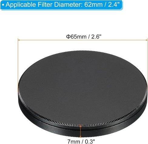 PATIKIL 67mm Lens Cap, 2 Pack Camera Lens Cap Cover Universal Front Metal Lens Filter Stacks Cap Protective Case for 67mm Camera Circular Polarizing Fader ND Filter, Black in Kuwait