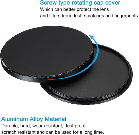 PATIKIL 67mm Lens Cap, 2 Pack Camera Lens Cap Cover Universal Front Metal Lens Filter Stacks Cap Protective Case for 67mm Camera Circular Polarizing Fader ND Filter, Black in Kuwait