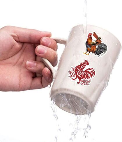 50 قطعة من ملصقات الديك، ملصقات فينيل مقاومة للماء لزجاجة المياه، اللابتوب، لوح التزلج، الامتعة، السيارات، ممتص الصدمات، الهاتف، ملصقات الدجاج، هدية للاطفال والمراهقين والبالغين in Kuwait