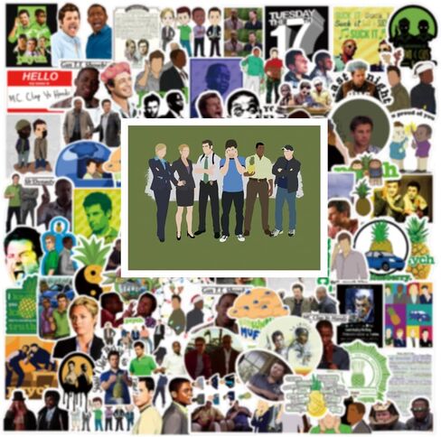 50Pcs Psych Merchandise Stickers Pack, TV Show Vinyl Waterproof Stickers for Water Bottles,Laptop,Skateboard,Phone,Bumper,Car Decals for Party Decorations… in Kuwait