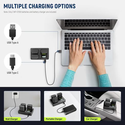 مجموعة بطارية وشاحن بديلة otrest NP-FZ100، بطارية 2280 مللي أمبير NP-FZ100 وشاحن USB ثلاثي متوافق مع Sony FX3 FX30 a1 a9 a9 II a7R IV a7S III a7 III a7 IV a7C a6600، 3 عبوات in Kuwait