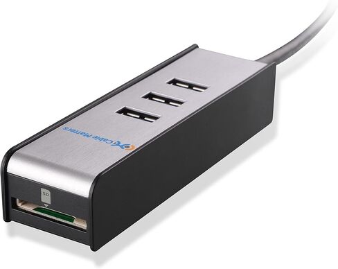 كابل Matters مزود بـ 3 منافذ SuperSpeed ​​USB 3.0 مع قارئ بطاقة SD باللون الأسود in Saudi Arabia