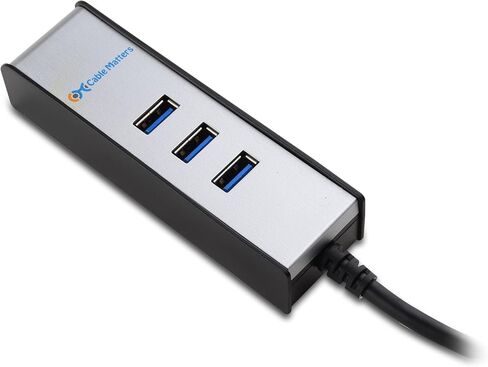 كابل Matters مزود بـ 3 منافذ SuperSpeed ​​USB 3.0 مع قارئ بطاقة SD باللون الأسود in Saudi Arabia