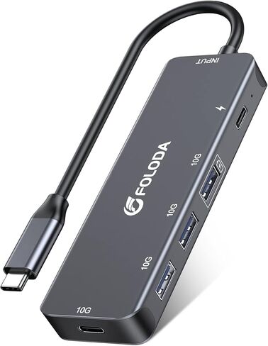USB C Hub 3.1 Gen2 10Gbps Adapter, FOLODA 3.2 Gen2/USB 3.1 Gen2 USB C Hub with 3*Type-A, 1*Type C 10Gbps Ports (7.5W Charge) and 1*USB-C 100W Power Delivery, Super Speed Data Transfer Docking Station in Kuwait
