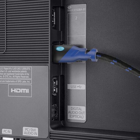 كابل HDMI عالي السرعة من سلسلة Aurum Ultra مع إيثرنت - موسع كابل HDMI مجدول بطول 50 قدمًا يدعم قناة إرجاع ثلاثية الأبعاد وصوت تصل إلى دقة 4K - متوافق مع التلفزيون والكمبيوتر الشخصي وأجهزة الكمبيوتر المحمولة وحزمة PS3-1 in Kuwait