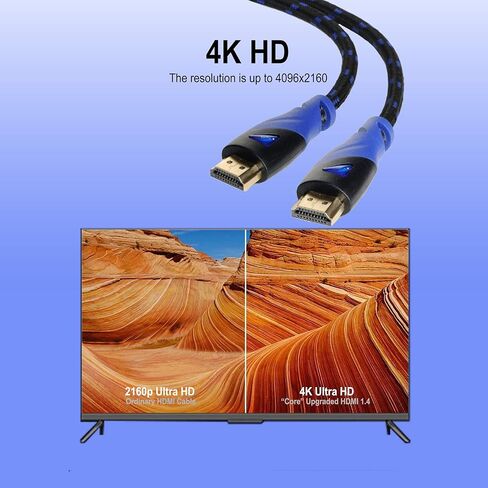كابل HDMI عالي السرعة من سلسلة Aurum Ultra مع إيثرنت - موسع كابل HDMI مجدول بطول 50 قدمًا يدعم قناة إرجاع ثلاثية الأبعاد وصوت تصل إلى دقة 4K - متوافق مع التلفزيون والكمبيوتر الشخصي وأجهزة الكمبيوتر المحمولة وحزمة PS3-1 in Kuwait