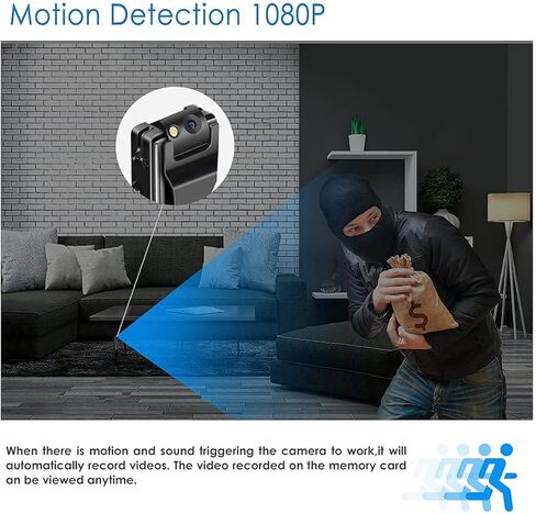 KONPCOIU Body Camera, Mini Body Camera Video Recorder, Pocket Camera, Nanny Small Cam, Tiny Camera, Small Security Camera for Home Outdoor Office and More (with 32G Super high-Speed Memory Card) in Kuwait