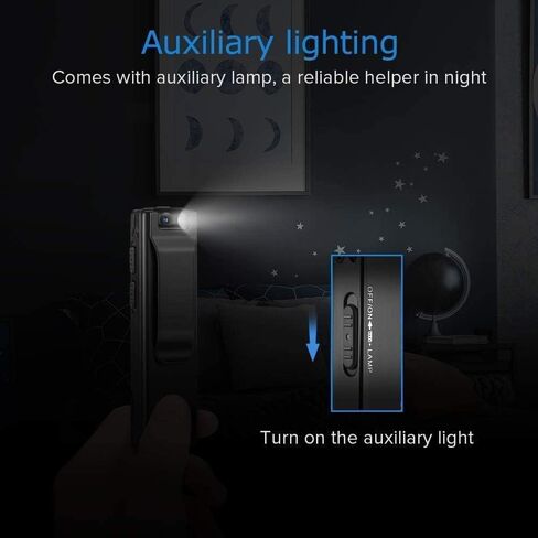 KONPCOIU Body Camera, Mini Body Camera Video Recorder, Pocket Camera, Nanny Small Cam, Tiny Camera, Small Security Camera for Home Outdoor Office and More (with 32G Super high-Speed Memory Card) in Kuwait