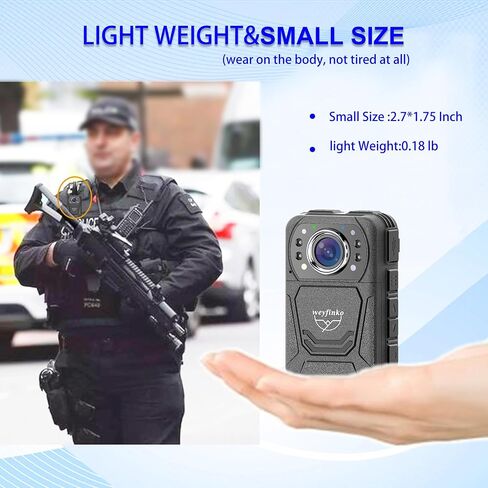 weyfinko Upgrades W1PRO 2K Body Worn Cameras with 64GB Memory Card,2Pcs Batteries with Charging Cradle Body Mounted Cam Night Vision for Home,Outdoor,Travel,Meeting in Kuwait