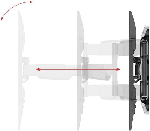 Monoprice Essential Full Motion TV Wall Mount Bracket Low Profile لأجهزة التلفاز مقاس 37 بوصة إلى 80 بوصة حتى 99 رطلًا، الحد الأقصى VESA 600x400 in Saudi Arabia