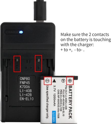 شاحن USB LCD LI-40B لأوليمبوس D-720، FE-230، FE-340، FE-280، FE-20، Stylus 710، 790SW، 770SW، 7010، 760، 720SW، VR-320، VR-310، X -935، كاميرا X-905 والمزيد in Kuwait