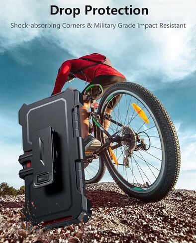FNTCASE for Samsung Galaxy S21-Ultra Case: Military Shockproof Protective Phone Cover with Belt-Clip Holster, Kickstand & Extra Front Frame Drop Proof Heavy Duty Rugged Cases for S21Ultra 5G-Black in Kuwait