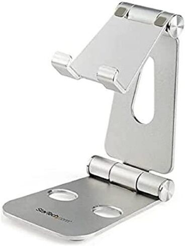 StarTech.com Phone and Tablet Stand - Foldable Universal Mobile Device Holder for Smartphones & Tablets Adjustable Multi-Angle Ergonomic Cell Phone Stand for Desk Portable, 4in to 13in (USPTLSTND) in Saudi Arabia