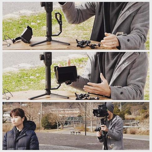 DF DIGITALFOTO Universal L Bracket Handle Gimbal Accessories,Mounting Monitor/Microphone with Bean Grip Compatible with DJI Ronin S,Ronin SC Zhiyun Crane M/2/2S,Moza Air 2, AK2000/4000 and More Gimbal in Kuwait