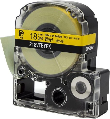 Epson LABELWORKS 224VTBWPX Vinyl Tape - Black on White - 1" (24mm), 22.9ft in Kuwait