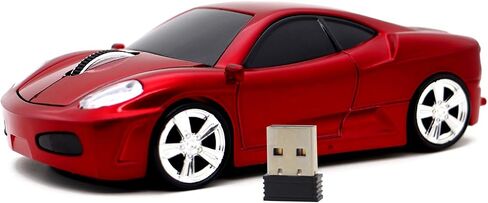 Wireless Mouse Sports Car Mouse USB Computer Mice Optical 2.4GHz with Headlight 1600DPI for PC Laptop MAC (Blue) in Kuwait